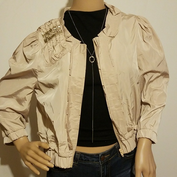 Beige short jacket, - Picture 3 of 4